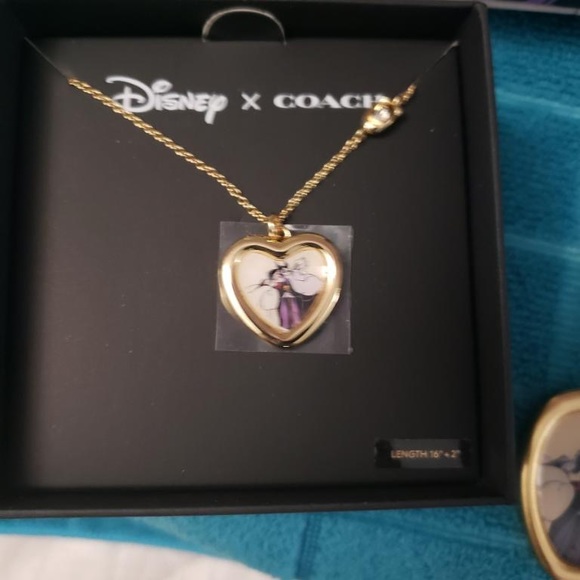 Disney X Coach Mini Jamie Camera Bag,Heart Necklace, and Locket Bag Charm - Picture 5 of 5